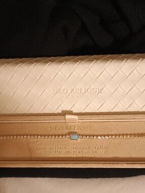 NEO RELIQUE New In Box Demi-Fine Opal CZ Tennis Bracelet 14K Gold Plated